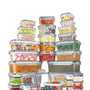 24 Pcs Food Storage Containers Set for Fruits Vegetables Restaurant Kitchen Includes Storage Labels And Pens