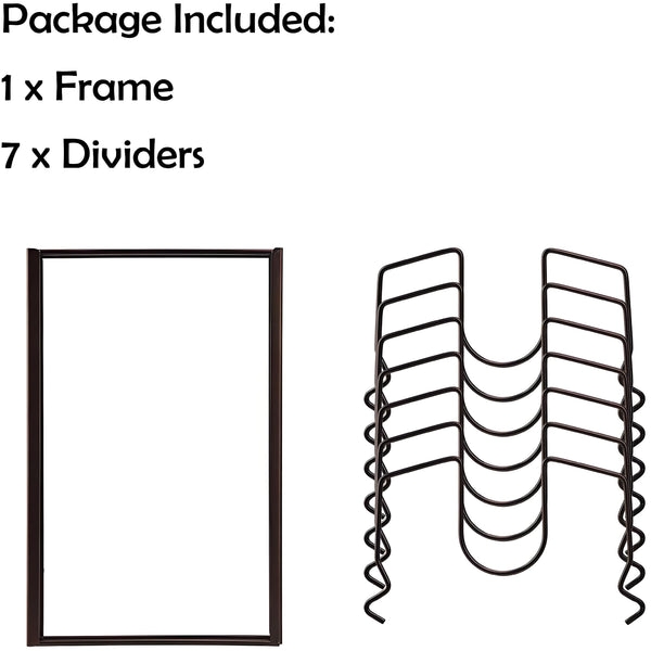 7-Slot Pot Lid Organizer Rack | Adjustable Cabinet & Countertop Storage | Natural Wood Bakeware Holder for Neat Kitchens