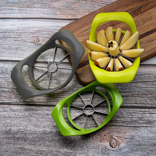 Stainless Steel Apple Slicer - Easy Use Fruit Corer Divider, 8-Slice Kitchen Cutter, Dishwasher Safe