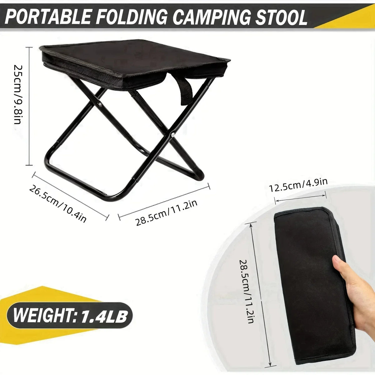 Portable Folding Stool, Foldable Hand-held Camping Stool, Special Folding Stool for Camping and Fishing Outdoors
