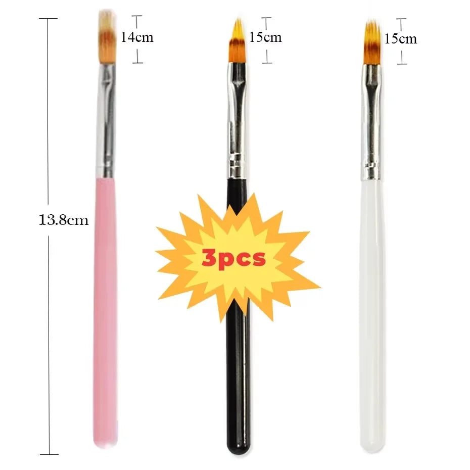 Nails Art Liner Brushes Elongated Lines Striping Drawing Painting  6/9/12/15/18/25mm Nail Design Pen Professional Manicure Tool