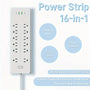 16 Ports Power Strip US Plug AC Outlets Electrical Socket Extension Cord USB Type C Charger Fast Charging Network Filter Adapter