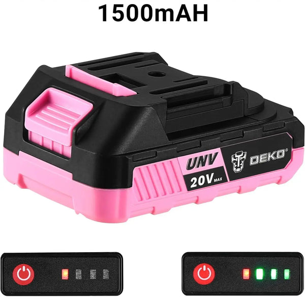 Power Drill Cordless: DEKO Pink Cordless Drill 20V Electric Power Drill Set Tool for Women