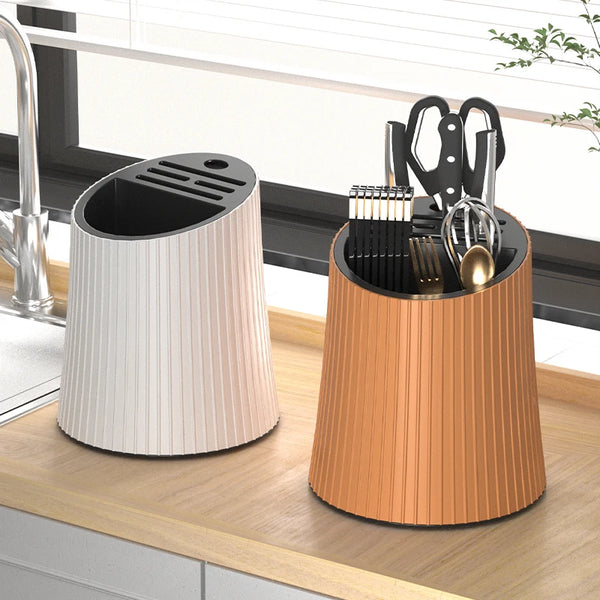 360°Rotate Kitchen Utensil Holder, Drain And Prevent Slipping At The Bottom Extra Large Farmhouse Utensil Holders for Countertop