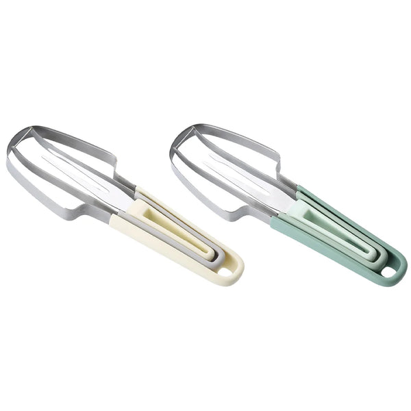 3-in-1 Watermelon Fork Slicer Cutter Watermelon Popsicle Cutter Stainless Steel Watermelon Fruit Fork Portable Kitchen Gadgets