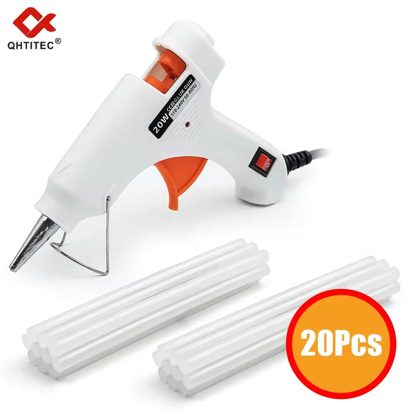 JCD 20W Hot Melt Glue Gun DIY Mini Household Industrial Guns Heat Temperature Electric Repair Tool with 20Pcs 7mm Glue Sticks