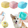 Pet Bathing Brush  - Silicone Massage Scrubber for Cats & Dogs, Gentle Lather Maker, Waterproof & Easy Clean (Blue/Green)