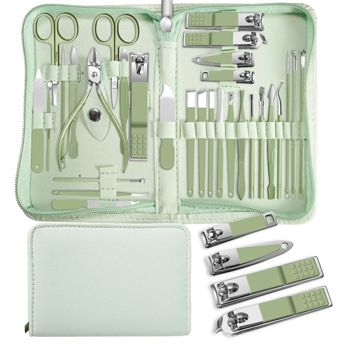 7/22/35 pcs Stainless Steel Manicure Kit Multi-functional Professional Nail Trimmer Cutter Foot Care Tools