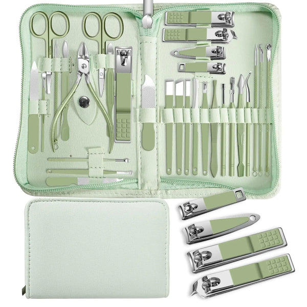 7/22/35 pcs Stainless Steel Manicure Kit Multi-functional Professional Nail Trimmer Cutter Foot Care Tools