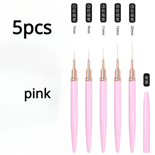 Nails Art Liner Brushes Elongated Lines Striping Drawing Painting  6/9/12/15/18/25mm Nail Design Pen Professional Manicure Tool