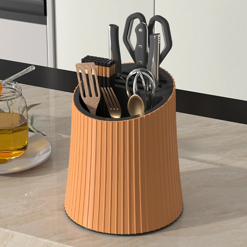 360°Rotate Kitchen Utensil Holder, Drain And Prevent Slipping At The Bottom Extra Large Farmhouse Utensil Holders for Countertop