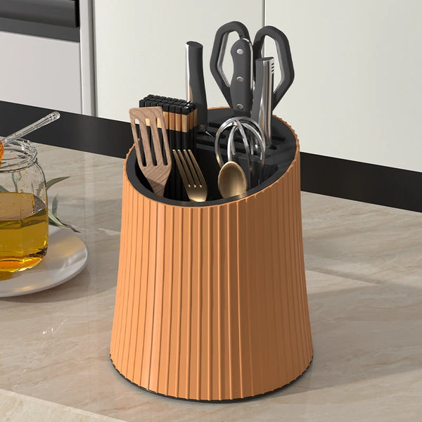 360°Rotate Kitchen Utensil Holder, Drain And Prevent Slipping At The Bottom Extra Large Farmhouse Utensil Holders for Countertop