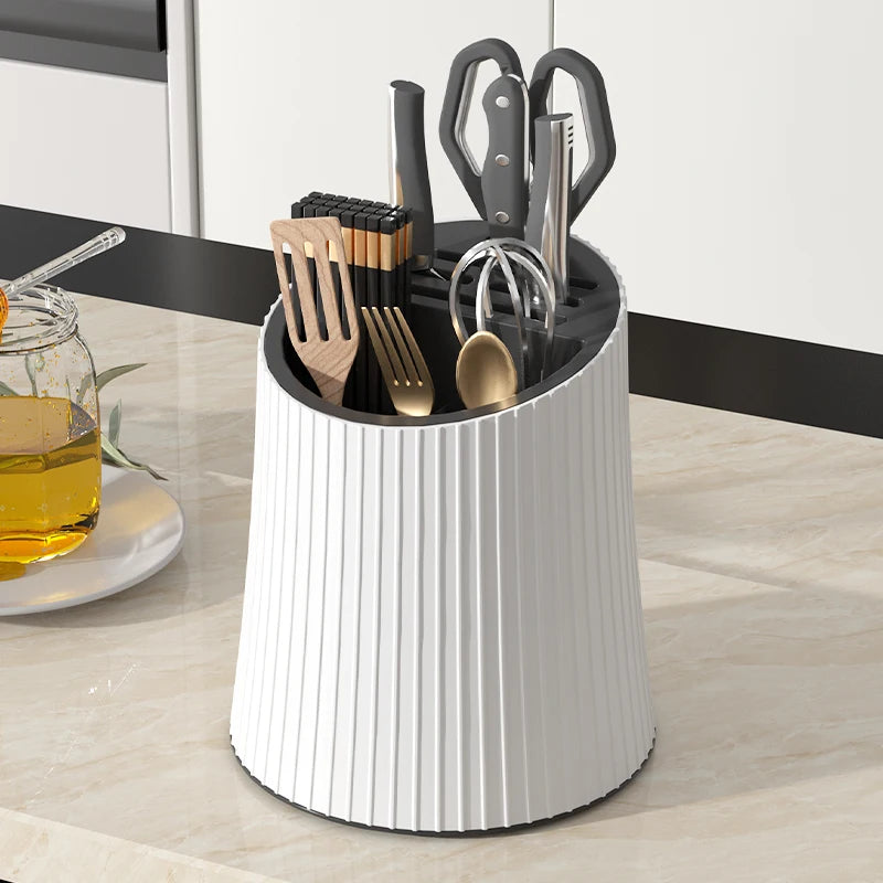 360°Rotate Kitchen Utensil Holder, Drain And Prevent Slipping At The Bottom Extra Large Farmhouse Utensil Holders for Countertop