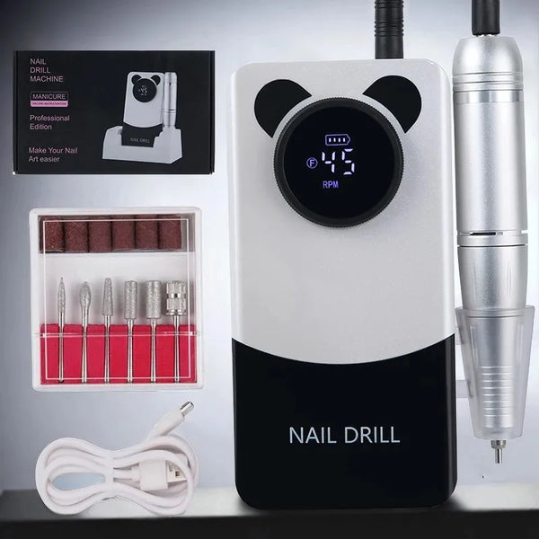 45000RPM Nail Drill Electric Professional Lathe Machine  Sander Manicure Polisher Pedicure Gel Motor File Mill Toenail Grinder