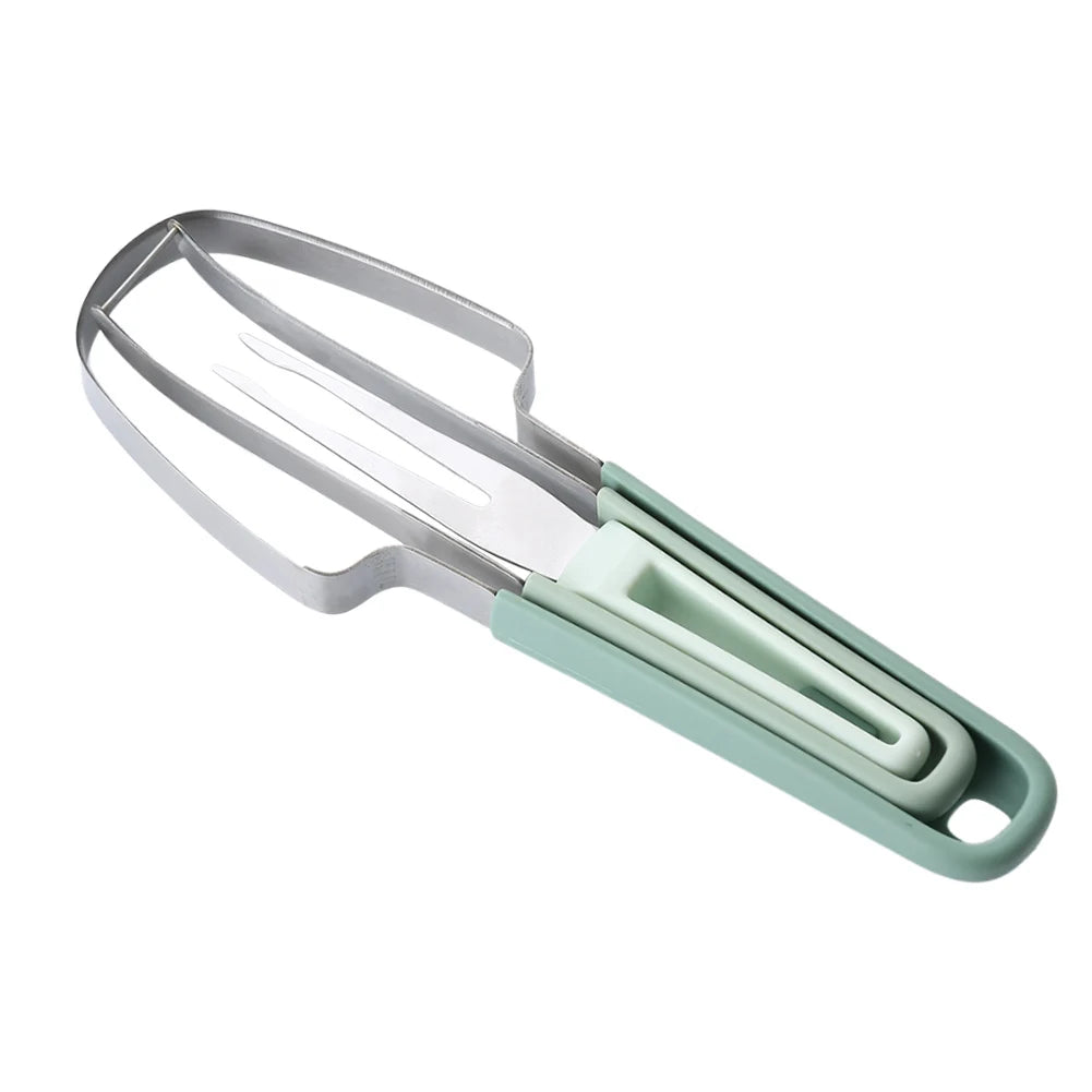 3-in-1 Watermelon Fork Slicer Cutter Watermelon Popsicle Cutter Stainless Steel Watermelon Fruit Fork Portable Kitchen Gadgets