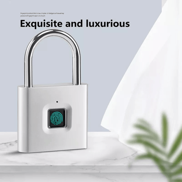 Compact Smart Fingerprint Padlock – Keyless Biometric Lock, USB Rechargeable, Waterproof, Lightweight Zinc Alloy – Secure for Luggage, Suitcases, Backpacks & Lockers