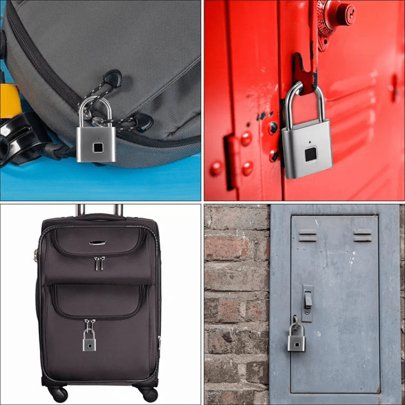 Compact Smart Fingerprint Padlock – Keyless Biometric Lock, USB Rechargeable, Waterproof, Lightweight Zinc Alloy – Secure for Luggage, Suitcases, Backpacks & Lockers