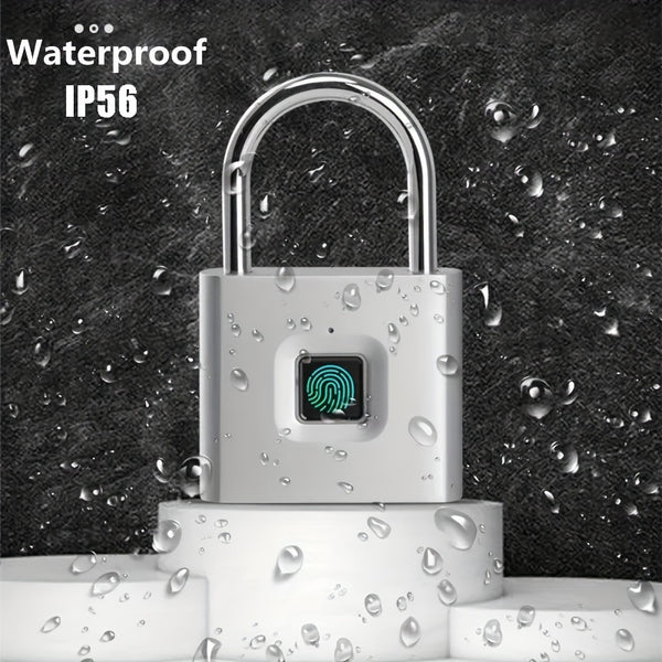 Compact Smart Fingerprint Padlock – Keyless Biometric Lock, USB Rechargeable, Waterproof, Lightweight Zinc Alloy – Secure for Luggage, Suitcases, Backpacks & Lockers