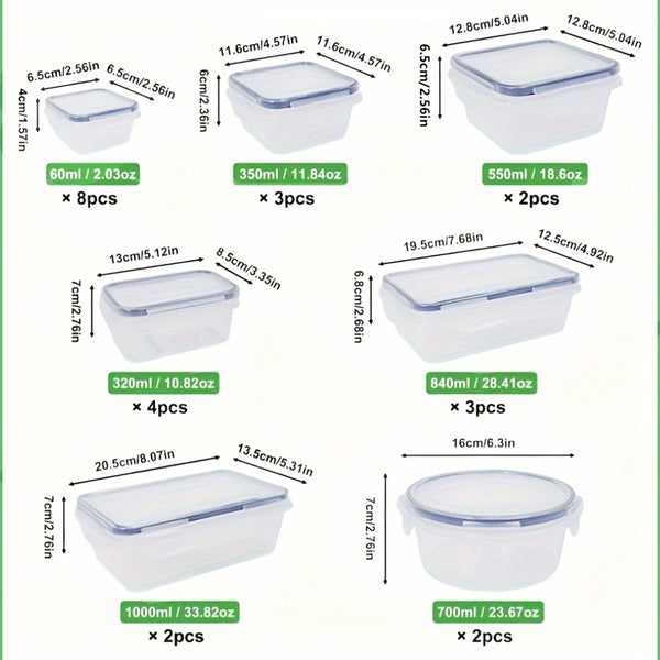 24 Pcs Food Storage Containers Set for Fruits Vegetables Restaurant Kitchen Includes Storage Labels And Pens