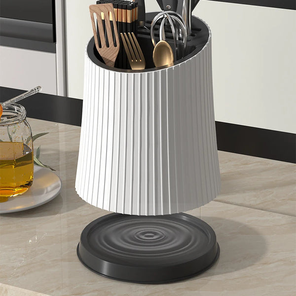 360°Rotate Kitchen Utensil Holder, Drain And Prevent Slipping At The Bottom Extra Large Farmhouse Utensil Holders for Countertop