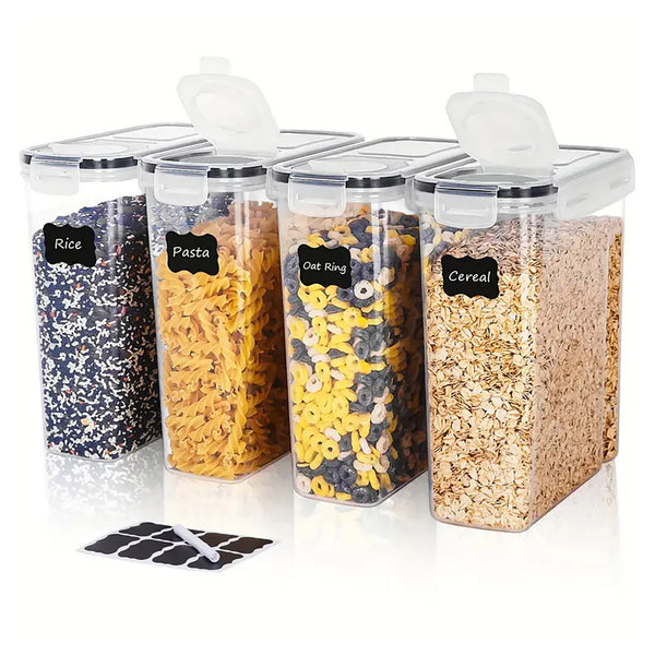 4pcs4l  Large Food Storage Containers With Lids, Airtight Food Storage Containers For Kitchen Pantry Organization And Storage