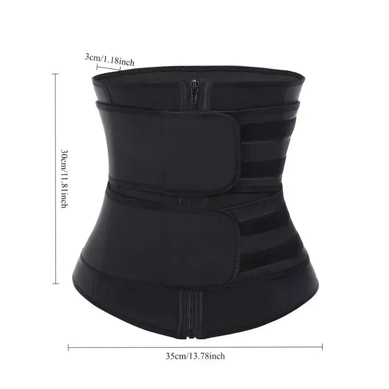 Women’s Waist Trainer with Double Belt & Zipper
