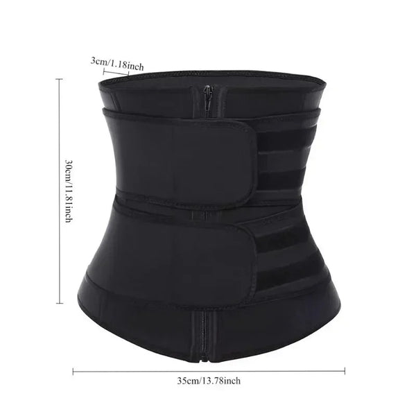 Women’s Waist Trainer with Double Belt & Zipper