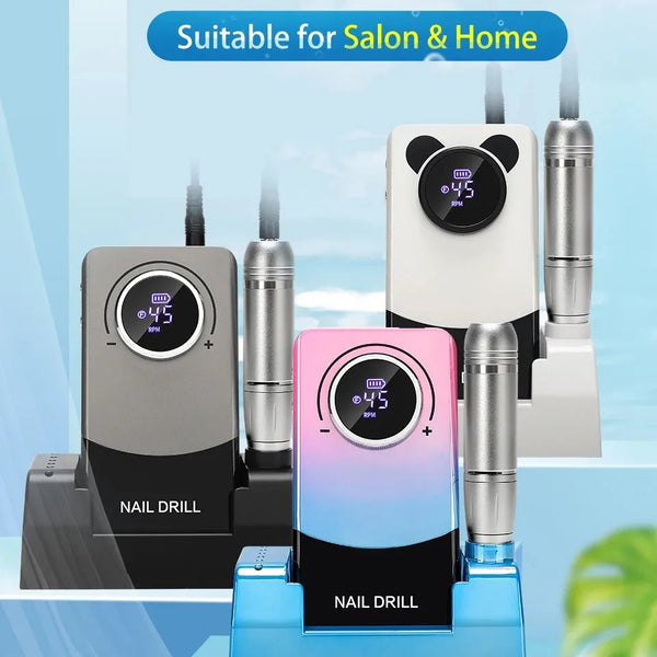 45000RPM Nail Drill Electric Professional Lathe Machine  Sander Manicure Polisher Pedicure Gel Motor File Mill Toenail Grinder