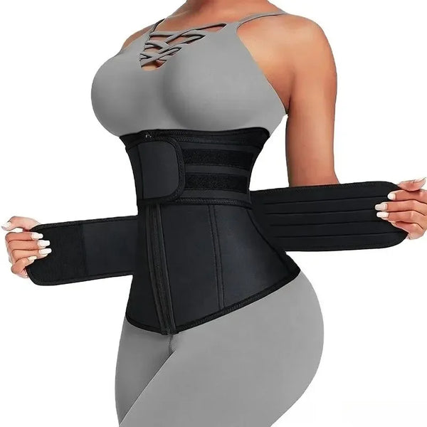 Women’s Waist Trainer with Double Belt & Zipper