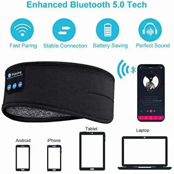 Bluetooth Earphones Sports Sleeping Headband Elastic Wireless Headphones Music Eye Mask Wireless Bluetooth Headset Headband
