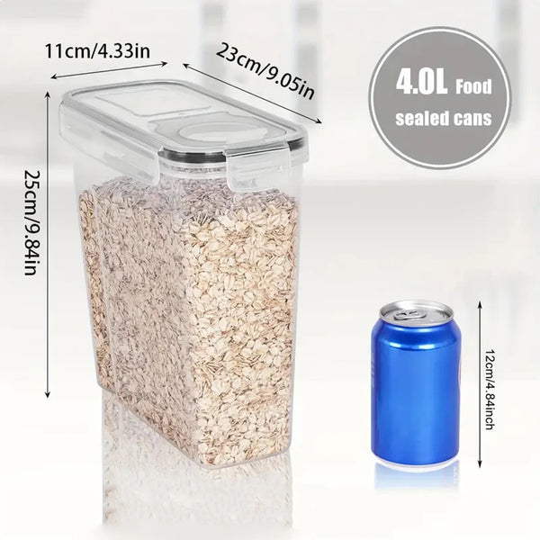 4pcs4l  Large Food Storage Containers With Lids, Airtight Food Storage Containers For Kitchen Pantry Organization And Storage