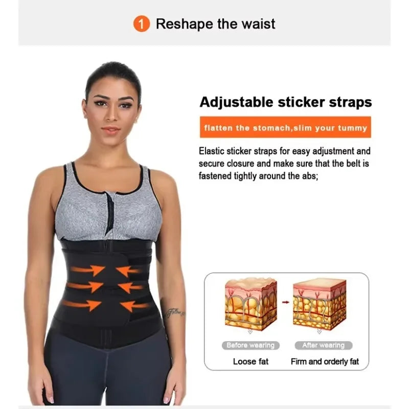 Women’s Waist Trainer with Double Belt & Zipper